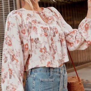 CHRISTY DAWN Sofie Floral Peasant Top in Victorian Blooms | Size M/L